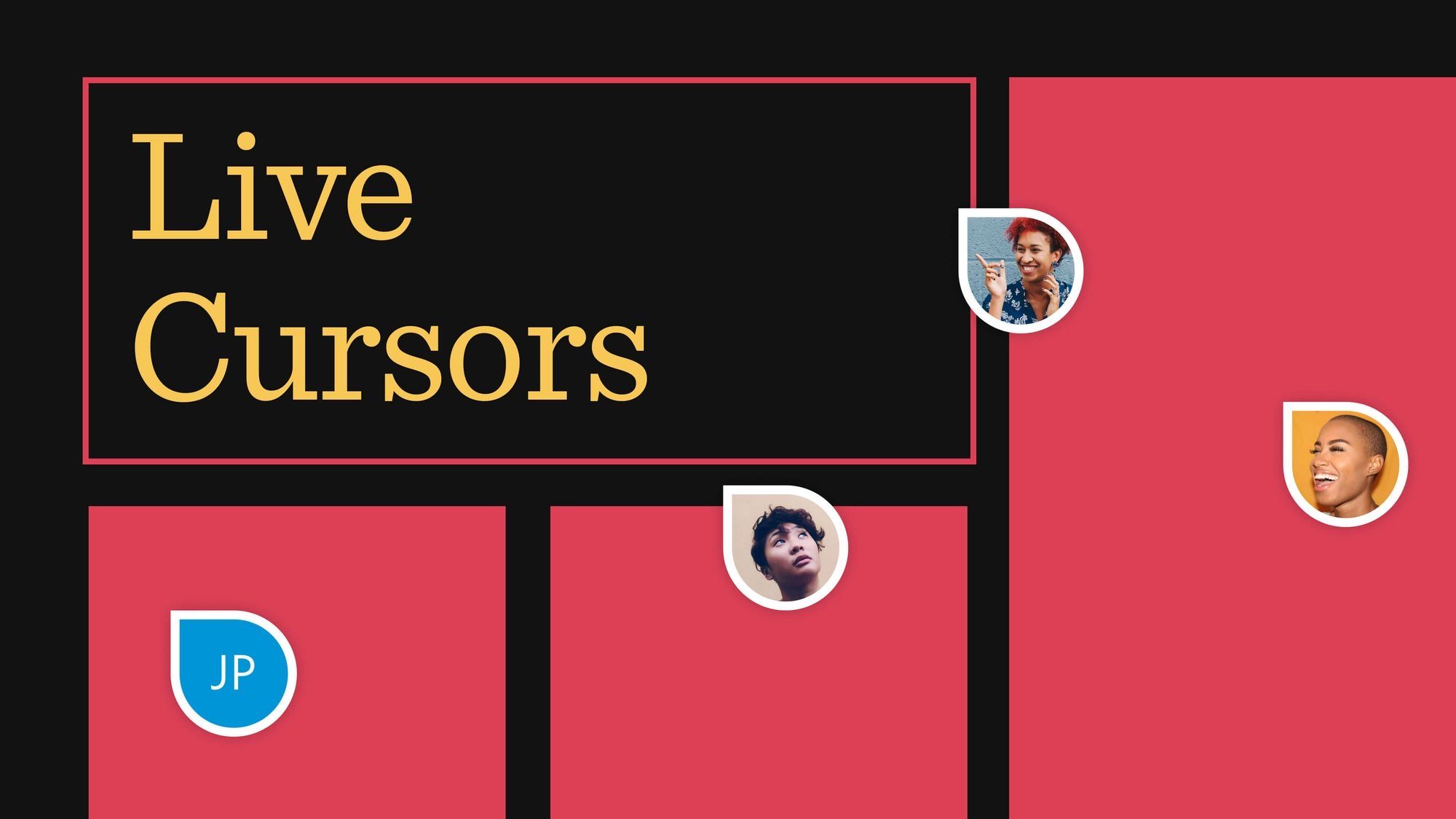 Live cursors banner, showing 4 avatar cursors