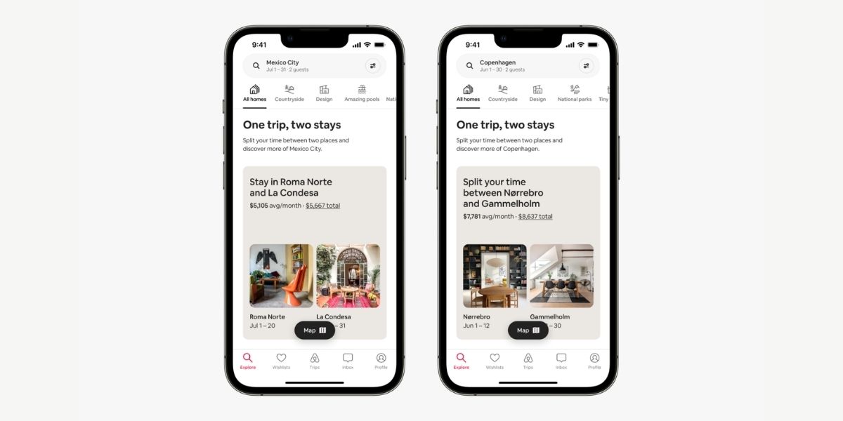 Airbnb new design on mobile