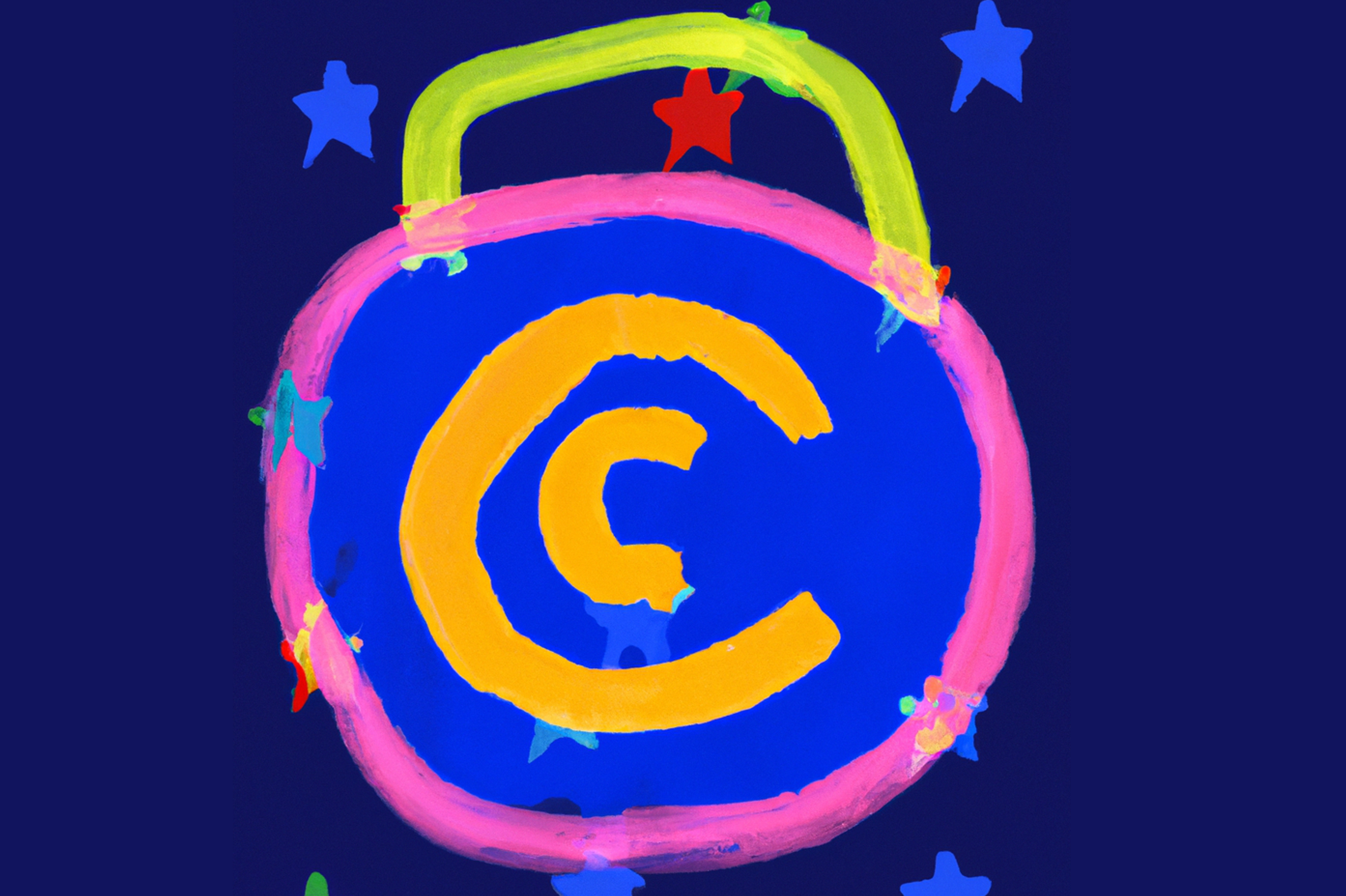 Creative commons logo in a padlock - abstract art